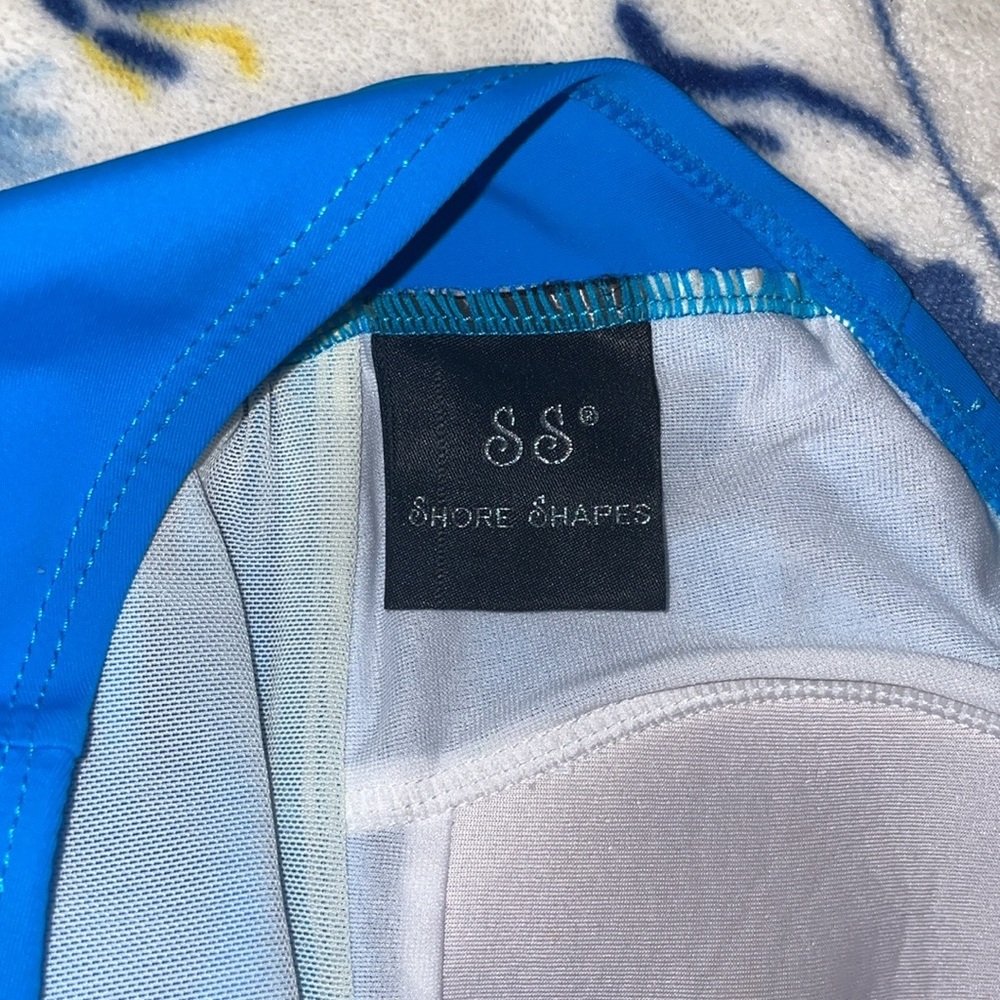 Blue Once Piece Halter Swimming Suit Dress - Picture 5 of 5